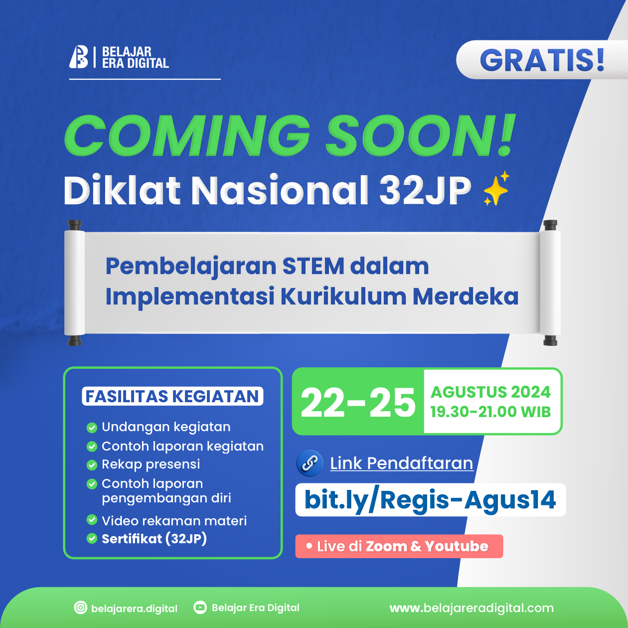 Diklat 32JP : Pembelajaran STEM dalam Implementasi Kurikulum Merdeka (22-25 Agustus 2024)